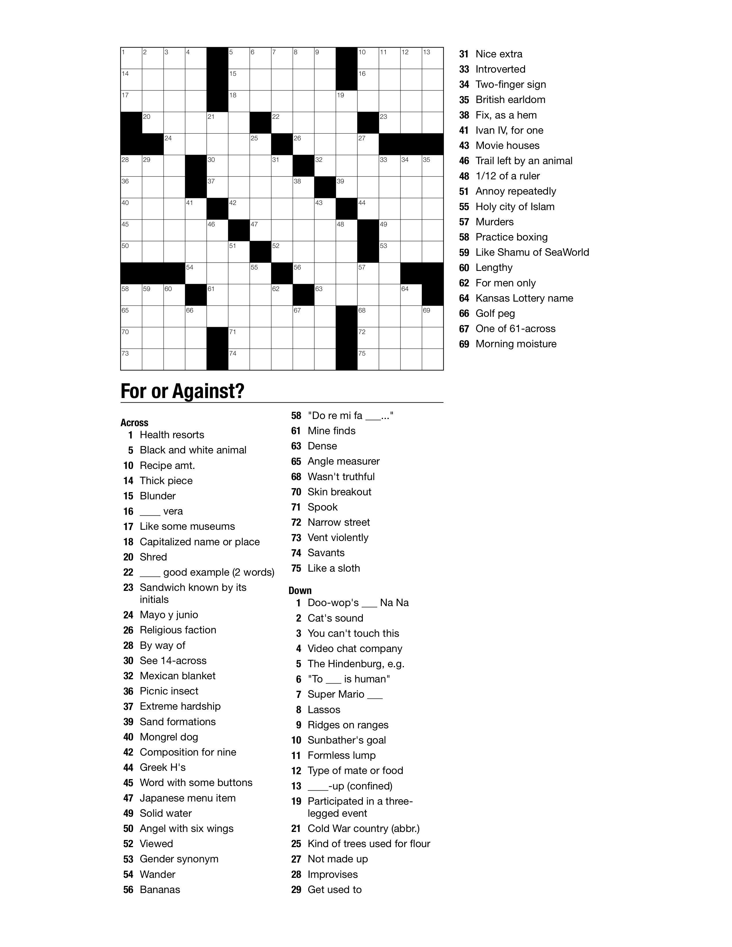 crosswords puzzles